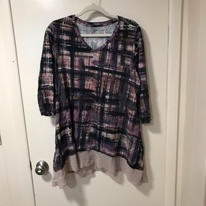 Logo cotton purple print top